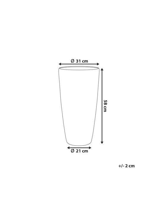 Beliani Blumentopf Grau 31x31x58cm
