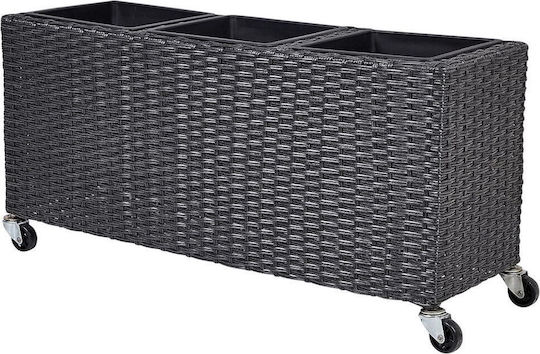 Beliani Kunststoff Blumenkasten Schwarz 82cm