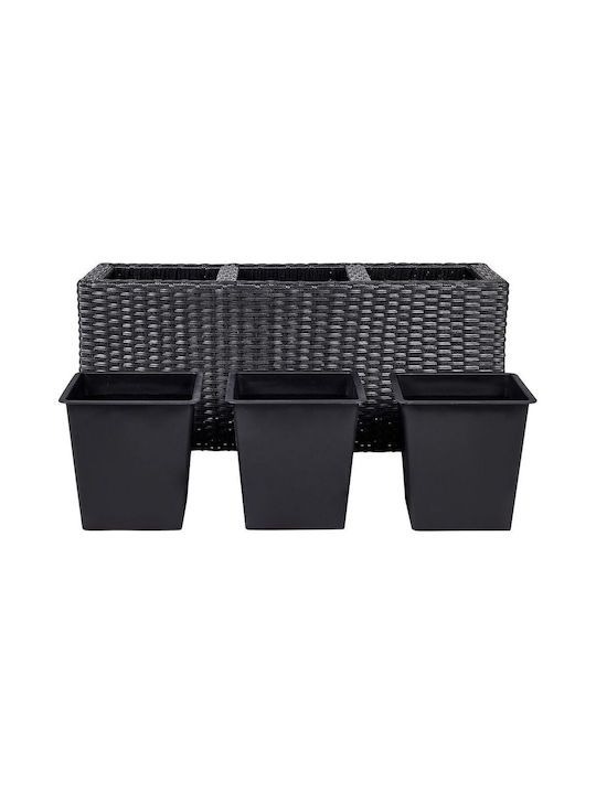 Beliani Plastic Planter Box Black 82cm