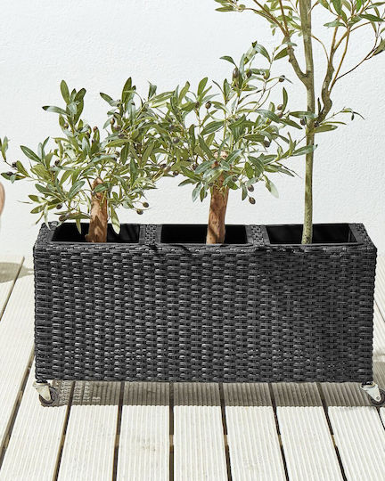 Beliani Kunststoff Blumenkasten Schwarz 82cm