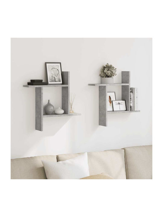 Shelves Wall Grey 2pcs 50x12x50cm