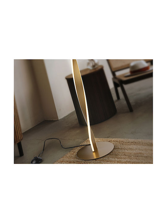 Twist LED Φωτιστικό Δαπέδου Υ150εκ. με Θερμό Λευκό Φως 2600lm Χρυσό