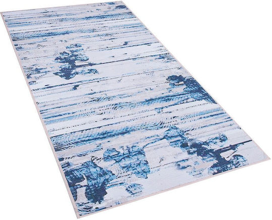 Beliani Burdur Rutschfest Teppich Flur Blau 80x150cm