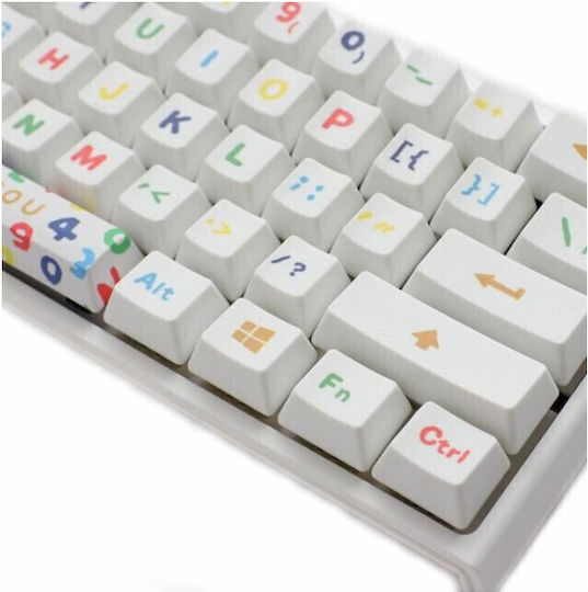 Ducky x SOU SOU One 2 Gaming Μηχανικό Πληκτρολόγιο 60% με Cherry MX Silent Red διακόπτες και RGB φωτισμό (International English) Λευκό
