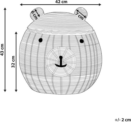 Beliani Coș De Depozitare Pentru Copii Din Paie Bej 42cm