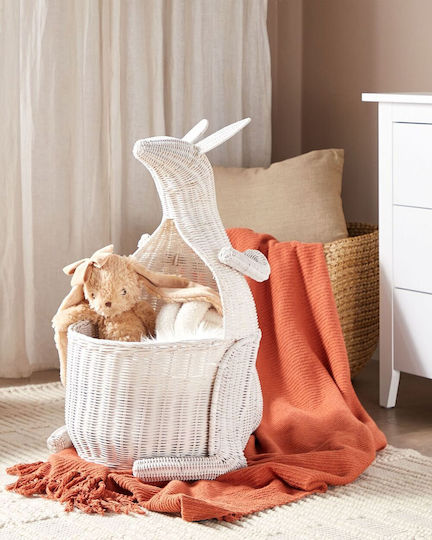 Beliani Children's Storage Basket Made of Straw White