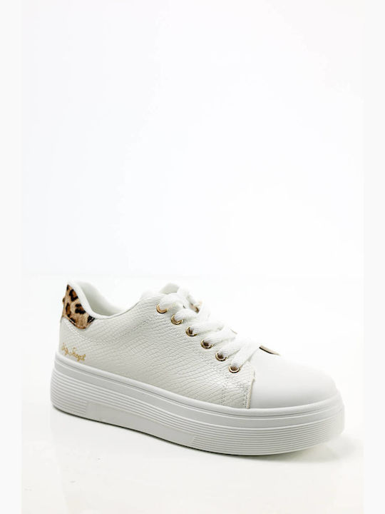 Plato Femei Sneakers White / Leopard