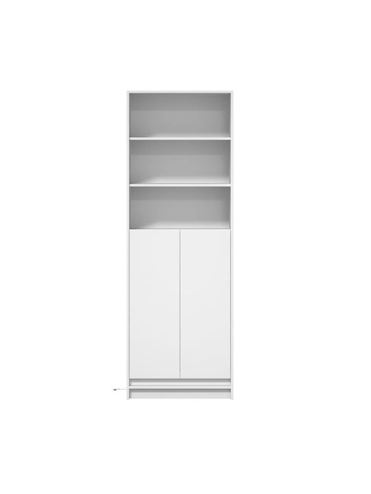 Bibliothek mit LED White 69x32.5x200cm