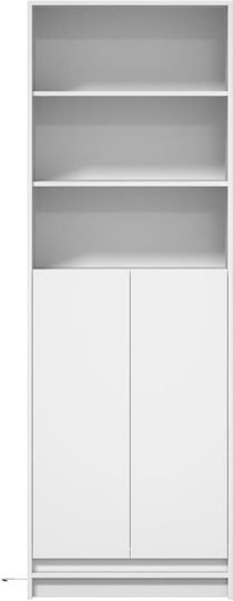 Bibliotecă Cu LED Alb 69x32.5x200 cm
