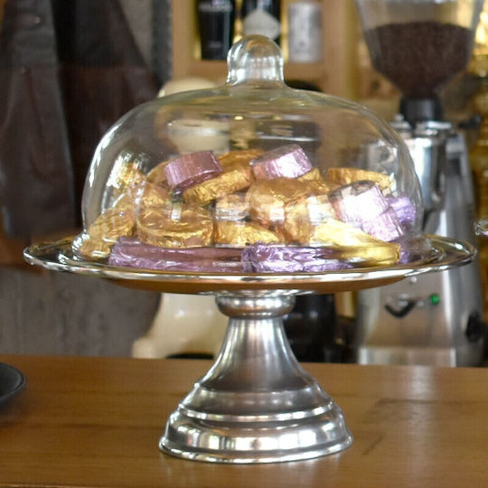 Karni Cake Stand Silver 30x30cm