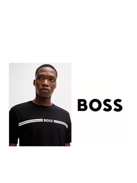 Hugo Boss T-shirt Bărbătesc cu Mânecă Scurtă BLACK