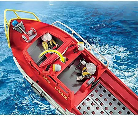 Playmobil Action-Helden Feuerwehr-Rettungsboot für 4-10 Jahre