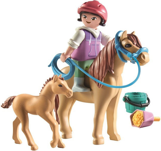 Playmobil Pferde des Wasserfalls Kind mit Pferd und Fohlen für 4-10 Jahre