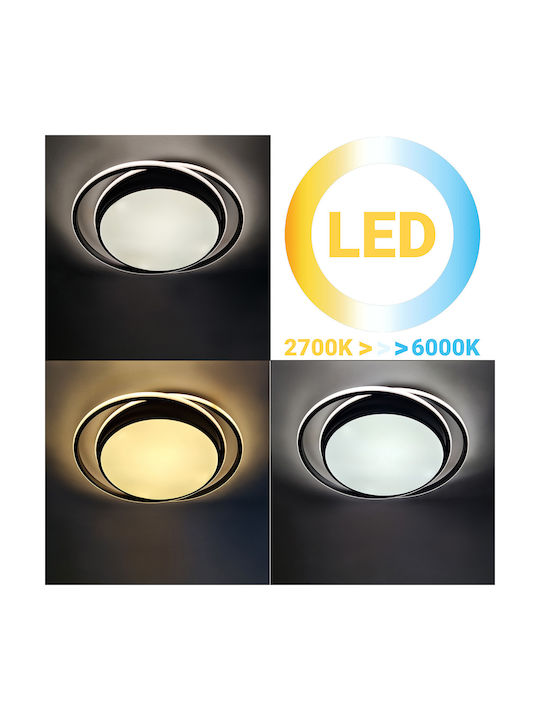 Globobox Deckenleuchte 52cm Schwarz mit Integrierter LED