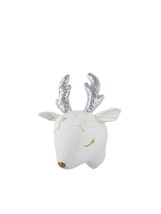 Beliani Kids Wall Decor Animal Head White Made of Fabric