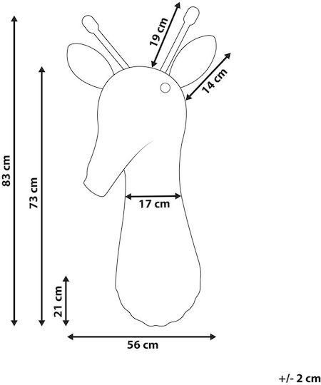 Beliani Decorațiune De Perete Pentru Copii Cap De Animal Animale Bej
