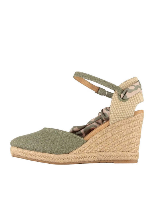Damenplattformen im Espadrilles-Stil Khaki