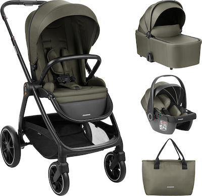 Kikka Boo Modena Verstellbar 3 in 1 Baby Kinderwagen Geeignet für Neugeborene Army Green 10kg