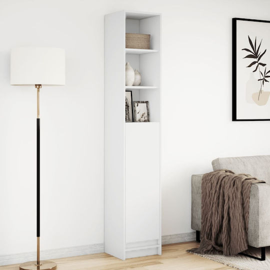 Bookcase with LED White 36x32.5x200cm