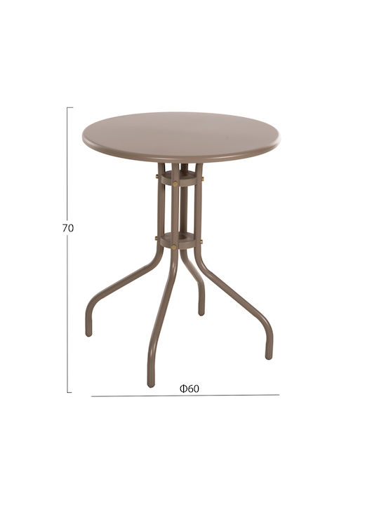 Outdoor Dinner Metal Table Champagne 60x60x70cm
