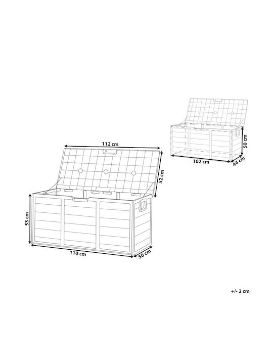 Beliani Outdoor Storage Box Locarno Plastic 245lt Green L112xW50xH53cm