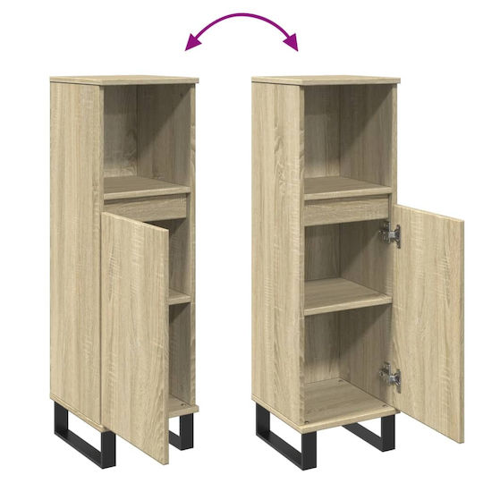 vidaXL Floor Bathroom Column Cabinet L30xD30xH100cm Sonoma