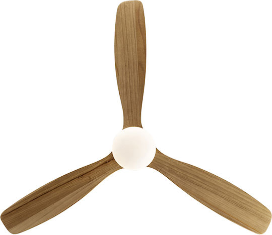 Siroco Ventilator De Tavan 132cm Cu Lentile De Mărire Bej / Argintiu
