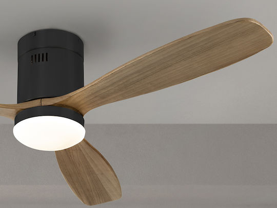 Siroco Ανεμιστήρας Οροφής 132cm με Φως Καφέ / Μαύρος