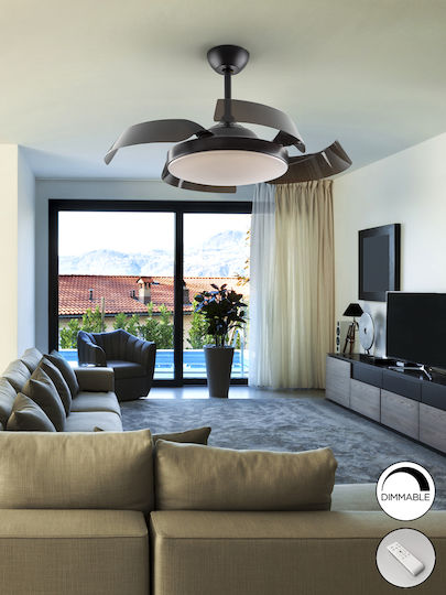 Enzo Ventilator De Tavan 106cm Cu Lentile De Mărire Negru
