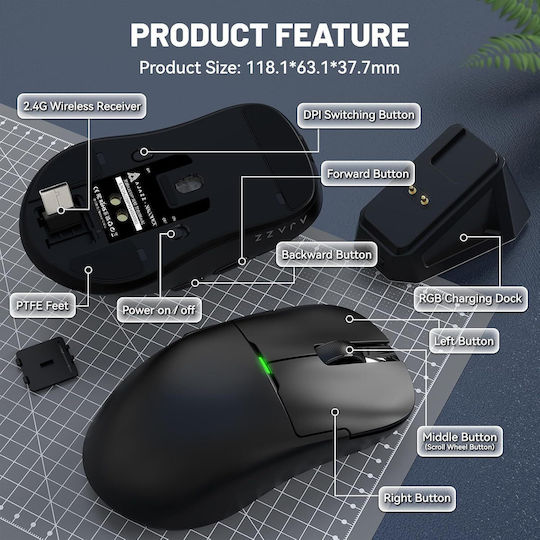 Ajazz AJ159 P Gaming Mouse 26000 DPI Negru