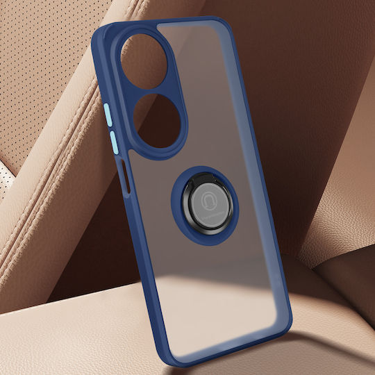 Avizar Ring Case Honor 90 Smart Magnetic Compatible Stand Function Blue