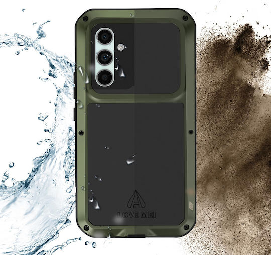 Love Mei удароустойчив и водоустойчив калъф за Samsung A54 5G Хаки