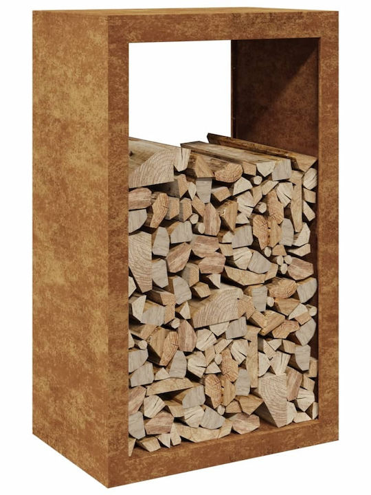 vidaXL Μεταλλικό Ράφι Αποθήκευσης Ξύλων 60x40x100cm Καφέ