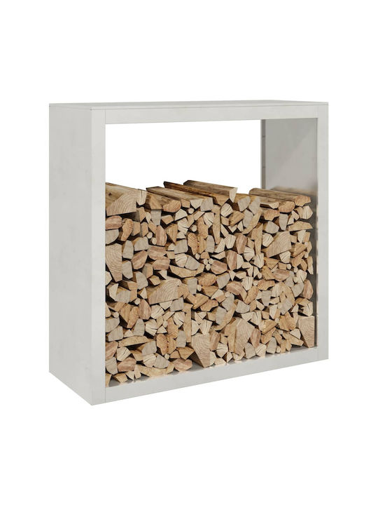 vidaXL Μεταλλικό Ράφι Αποθήκευσης Ξύλων 100x40x100cm Καφέ