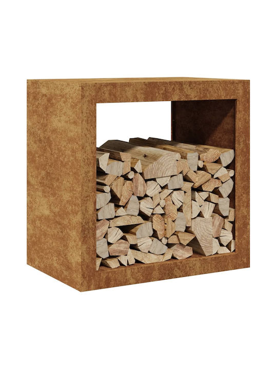 vidaXL Μεταλλικό Ράφι Αποθήκευσης Ξύλων 60x40x60cm Καφέ