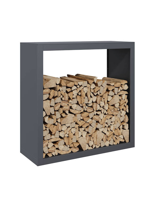 vidaXL Μεταλλικό Ράφι Αποθήκευσης Ξύλων 100x40x100cm Γκρι
