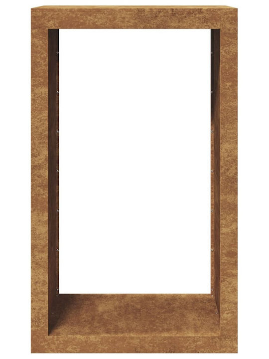 vidaXL Металик Рафт Съхранение на Дърва 60x40x100см Кафяв