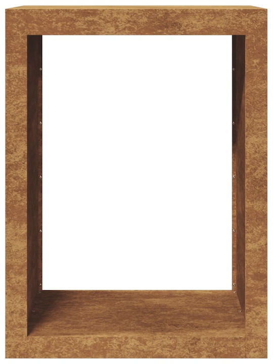 vidaXL Μεταλλικό Ράφι Αποθήκευσης Ξύλων 60x40x80cm Καφέ