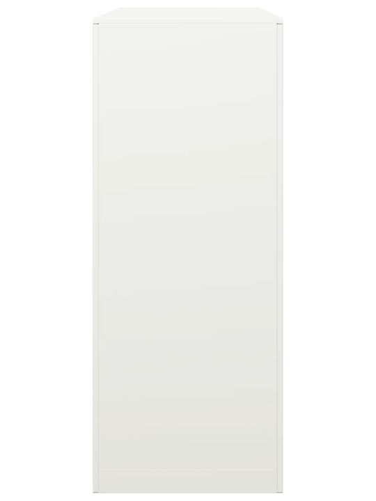 vidaXL Metallic Shelf Wood Storage 100x40x100cm White