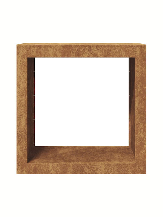 vidaXL Metalic Raft Depozitare lemne 60x40x60cm Maro