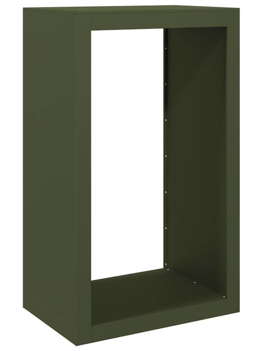 vidaXL Металик Рафт Съхранение на Дърва 60x40x100см Зелен
