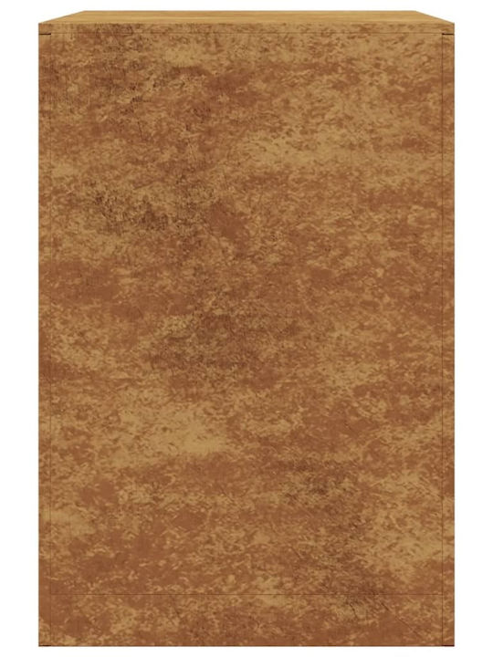 vidaXL Metalic Raft Depozitare lemne 60x40x60cm Maro