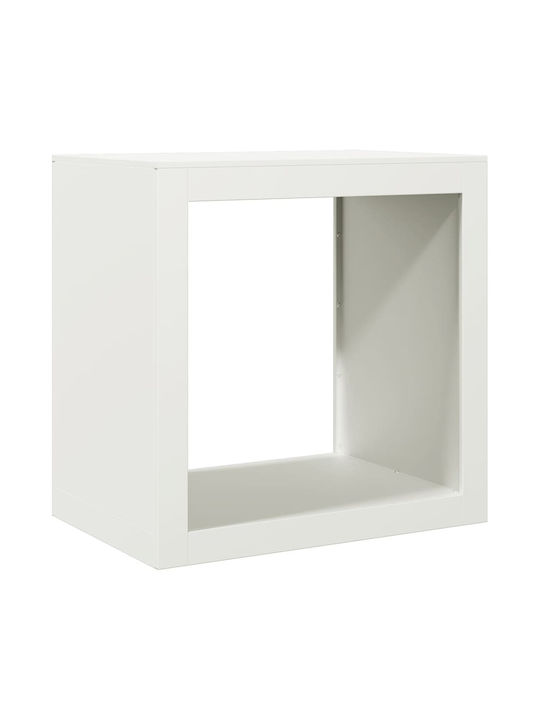 vidaXL Металик Рафт Съхранение на Дърва 60x40x60см Бял