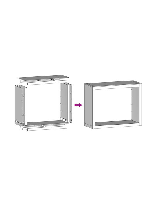 vidaXL Metalic Raft Depozitare lemne 100x40x80cm Alb
