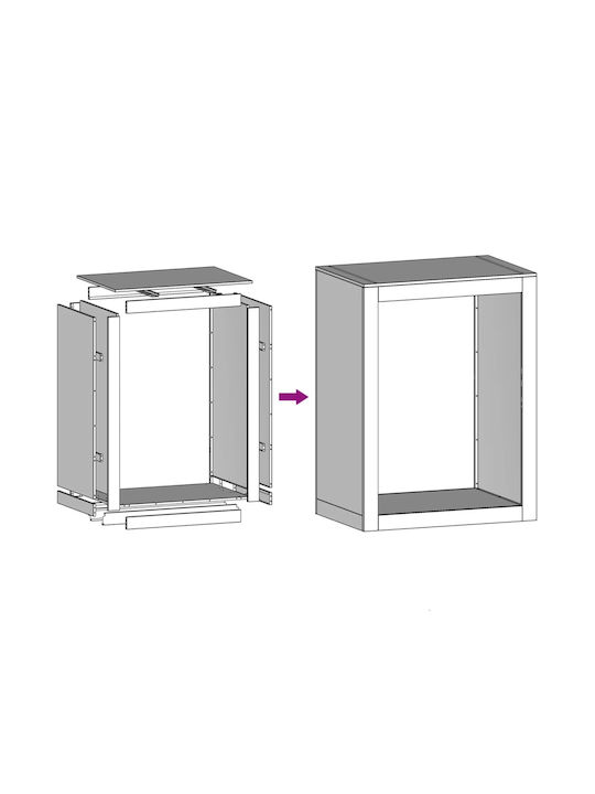 vidaXL Μεταλλικό Ράφι Αποθήκευσης Ξύλων 60x40x80cm Γκρι