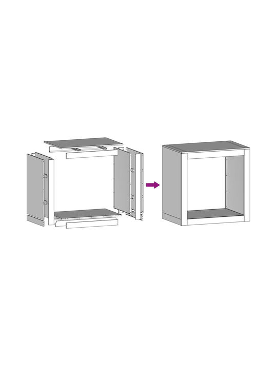 vidaXL Metallisch Regal Holzlagerung 60x40x60cm