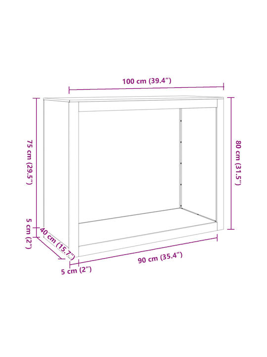 vidaXL Metallisch Regal Holzlagerung 100x40x80cm