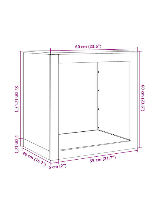vidaXL Metallisch Regal Holzlagerung 60x40x60cm