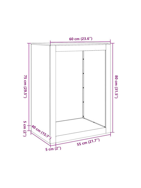 vidaXL Metallisch Regal Holzlagerung 60x40x80cm
