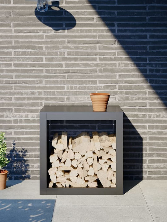 vidaXL Μεταλλικό Ράφι Αποθήκευσης Ξύλων 60x40x60cm Γκρι